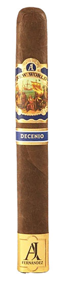 The Decenio was crafted to celebrate 10 years of AJ Fernandez’s iconic New World line, and it’s a cigar that truly showcases his artistry. Rolled at AJ’s San Lotano factory, this 6 x 54 box-pressed toro wears a dark, oily San Andrés wrapper over a blend of Nicaraguan binder and fillers from both Nicaragua and Honduras. Right from the start, the cigar carries itself with elegance and balance, but also plenty of strength—hallmarks of AJ’s work.
The first third wastes no time setting the tone. You’re greeted with a foundation of earthiness, accented by red and black pepper that wake up the palate and especially pop on the retrohale. Alongside the spice is a deep coffee note, rich and bold, with just enough pepper bite lingering in the background to keep things lively.
Moving into the second half, the profile shifts and rounds out beautifully. The pepper dials back, letting baking spice step forward with a warm sweetness that balances the smoke. Notes of espresso and dark chocolate build in depth, creating a smooth but complex richness that really shines at this point in the cigar. It’s flavorful, layered, and easy to enjoy without being overwhelming.
By the final third, the Decenio ramps back up in intensity. The black pepper returns, bringing more strength and a bit of spice on the finish. The body edges into fuller territory, yet it never loses its composure or balance. Every puff feels deliberate, tying together the earlier flavors into a satisfying, rounded conclusion.
Overall, the New World Decenio Toro is a cigar that evolves with every stage—starting bold, becoming rich and refined in the middle, and finishing strong. It’s a celebration stick done right, and a perfect example of AJ’s ability to blend strength with nuance. If you’re looking for something memorable, flavorful, and well-rounded, come by Smoke Rings 72 and ask for the AJ Fernandez New World Decenio Toro—you’ll be glad you did.  
