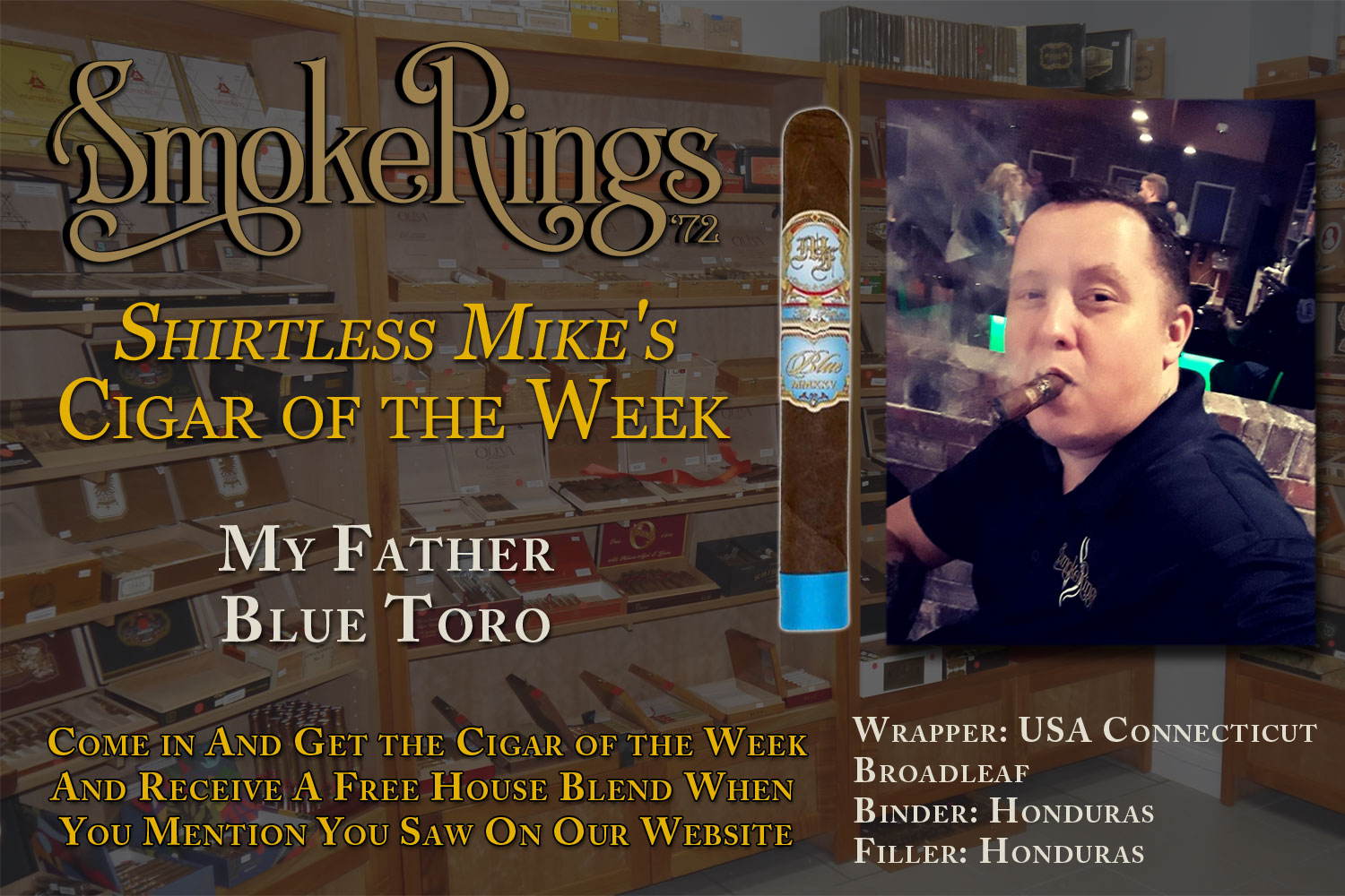 Shirtless Mike’s Cigar of the Week- October 8, 2025 – My Father Blue Toro 