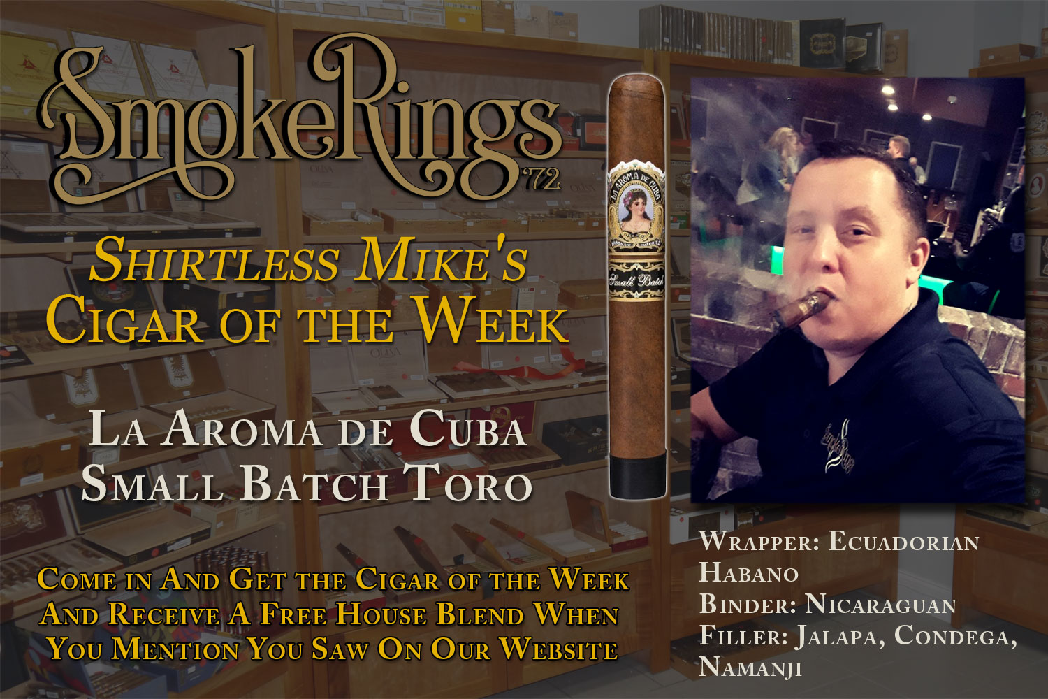 Shirtless Mike’s Cigar of the Week- December 3, 2025 – La Aroma de Cuba Small Batch Toro